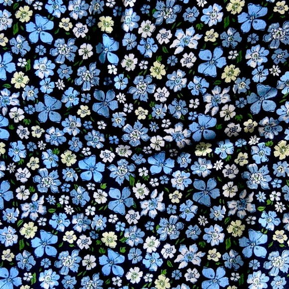 H&M DIVIDED (Size M) Blue Floral Black Slip Dress - Picture 6 of 8